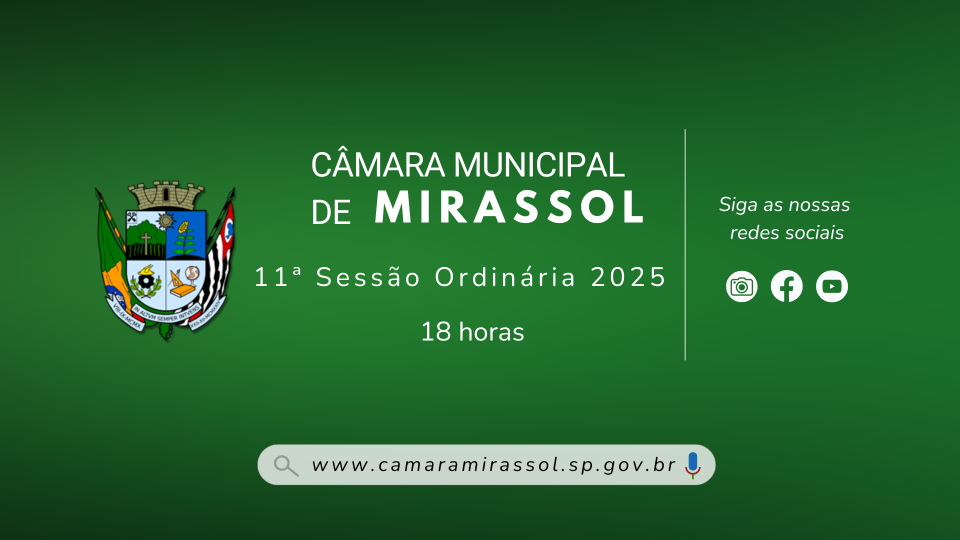 Pauta da 11ª Sessão Ordinária 2025 está disponível