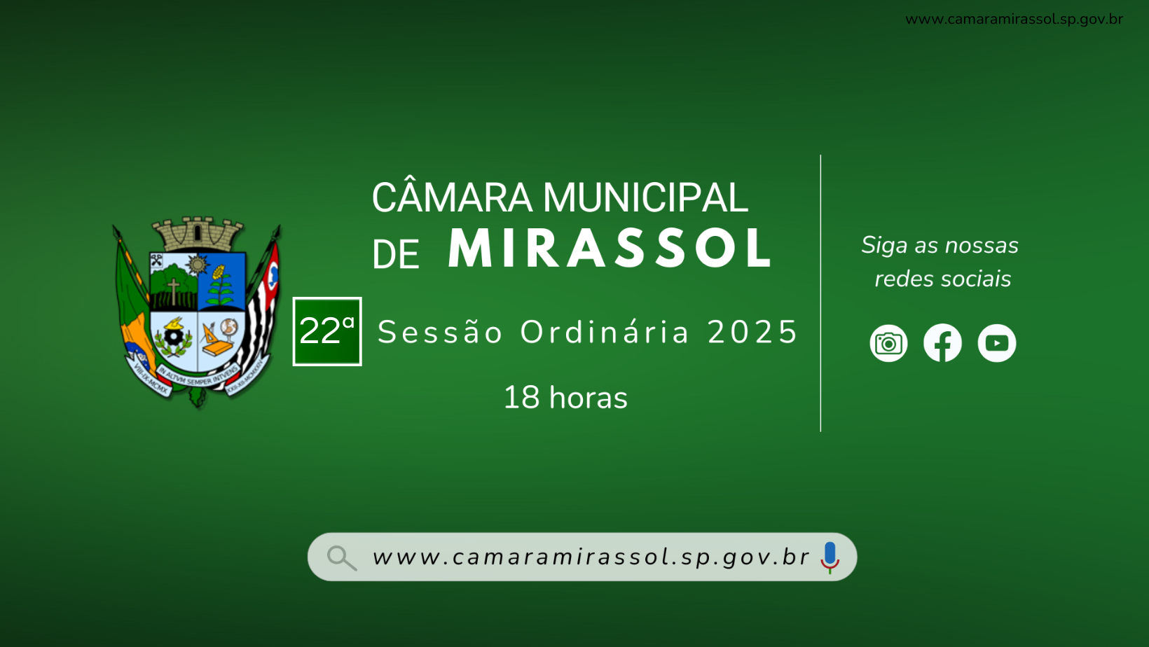 Pauta da 22ª Sessão Ordinária 2025 está disponível
