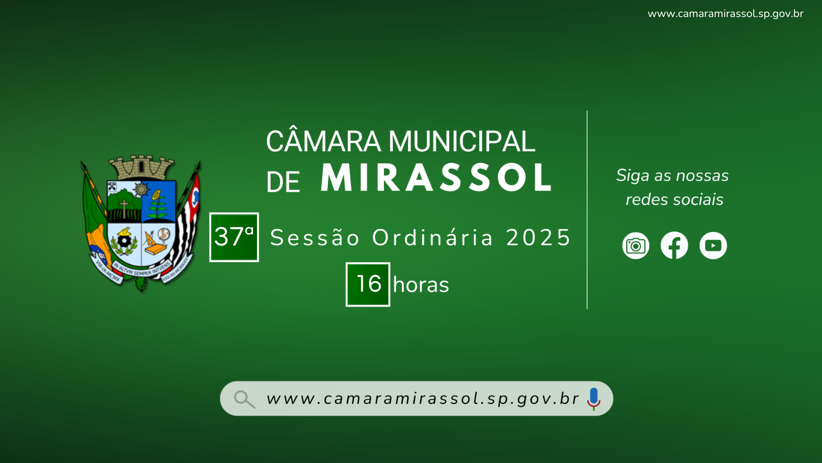 Pauta da 37ª Sessão Ordinária 2025 está disponível